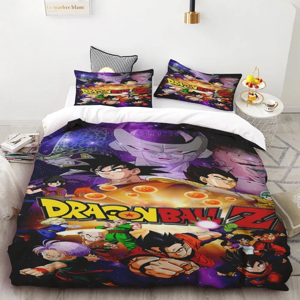 Komplet pościeli Goku Dragon Ball dla nastolatków, poszwa na kołdrę dla dzieci i chłopców, idealny prezent, dekoracja sypialni Queen King