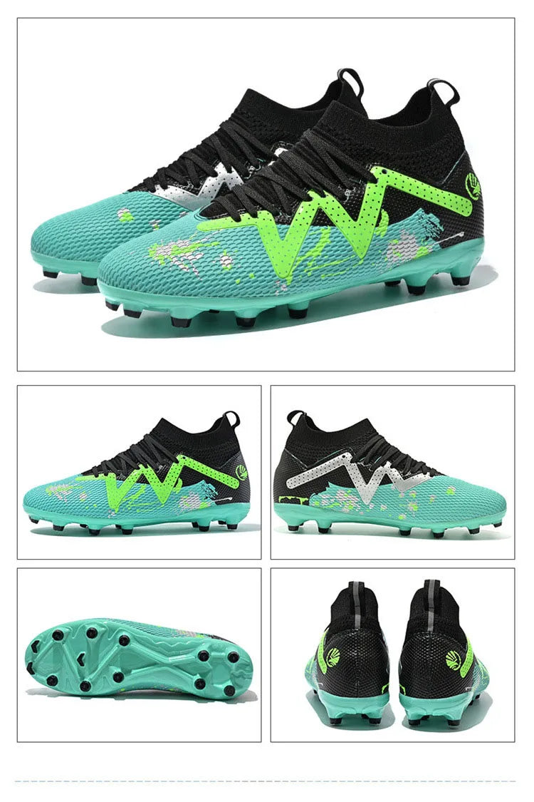 Chaussures de football pour homme, chaussures de sport professionnelles, crampons FG à crampons longs pour homme, chaussures de sport d'extérieur, chaussures d'entraînement, chaussures antidérapantes