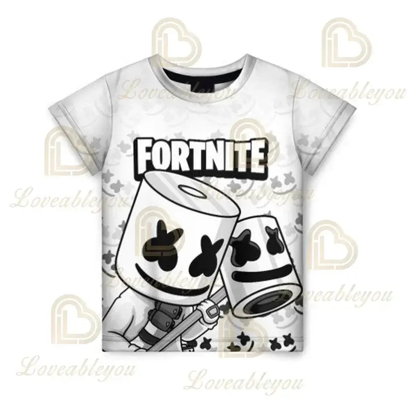 Fortnite T Shirt for Kids Banana Peely T-shirt Men's Women's Tshirt Battle Royale Game T Shirt Harajuku Summer Tops