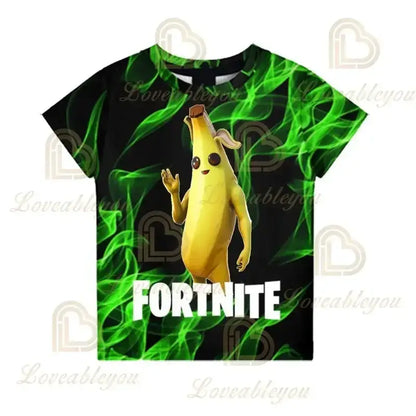 Fortnite T Shirt for Kids Banana Peely T-shirt Men's Women's Tshirt Battle Royale Game T Shirt Harajuku Summer Tops