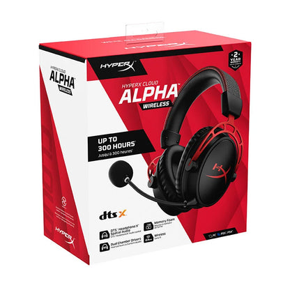 Original HyperX Cloud Alpha Wireless Gaming Headsets Detachable Mic Dual Chamber Drivers On-Earcup Controls 300hr Playtime