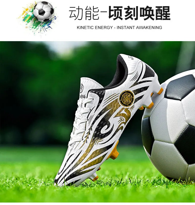 Original Soccer Cleats Man Training Shoes Outdoor Non-slip Children's Football Shoes Long Spikes Men's Futsal Shoes Size 32-45