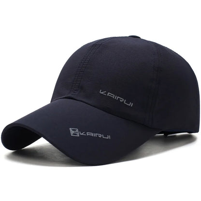 Solid Sports Baseball Cap, Sun Protection Quick Drying Snap Buckle Soft Top Casual Outdoor Dad Hat For Adults