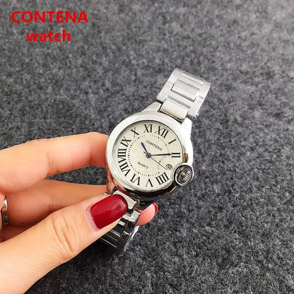 New Brand Luxury Stainless Steel Men and Women Luxury Atmosphere Quartz Watches Fashion Blue Balloon Women Date Watch Suit