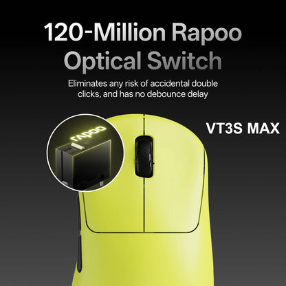 Mouse da gaming wireless Rapoo VT3S /VT3S MAX GEN-2, polling rate wireless True 8K, ultraleggero 49g, autonomia fino a 750Hr