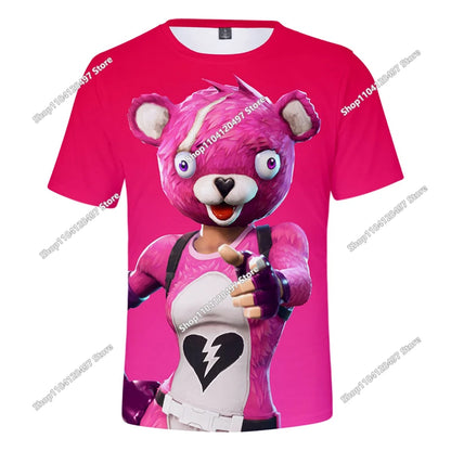 Fortnite Adult Children's Clothing 3D Digital Printing Loose Large Size Short-sleeved T-shirt Kids Summer Tee Tops