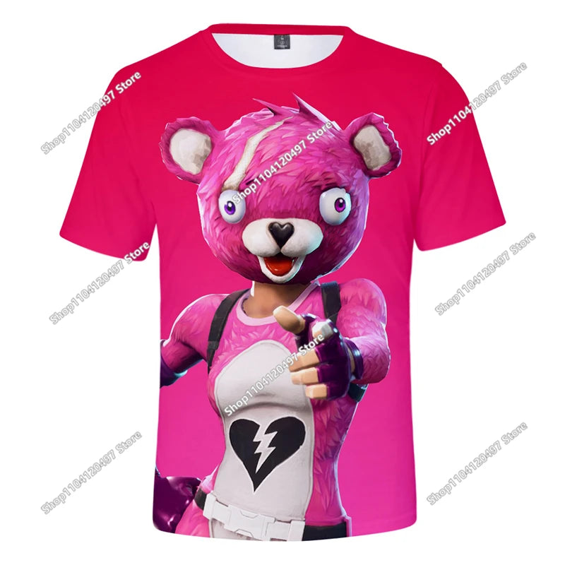 Children's Summer T-Shirt Battle Royale Fortnite Hero Victory 3D T-shirt Tees Boys Girls Baby Clothes