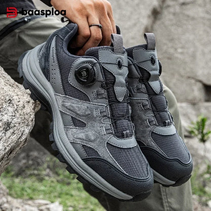 Baasploa Men's Hiking Shoes Non-Slip Wear-Resistant Outdoor Climbing Walking Shoes Comfort Inner Cotton Outdoor Sneakers