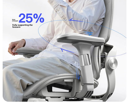 Stable Ergonomic Office Chair with Lumbar Support, Adjustable Height Computer Chair, Gaming Chair with Waist Protection, Swivel Desk Chair