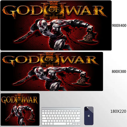 Large Mouse Pad G-God of War Pc Gamer Cabinet Keyboard Computer Game Desk Mat 900x400 Table Rug Gaming Accessories Xxl Mousepad