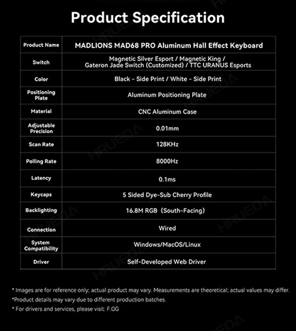 MADLIONS Mad 60he Mad60HE Mad 68HE mechanische Tastatur mit Magnetschaltern, kabelgebunden, Hot-Swap, 8K-Polling-Rate, personalisierte Gaming-Tastatur
