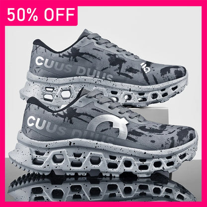 Herrsportskor Stötdämpande joggingskor med halkskydd, andningsbart nät och mjuk sula – löparskor för utomhusbruk och träning – snörningsbara sportskor
