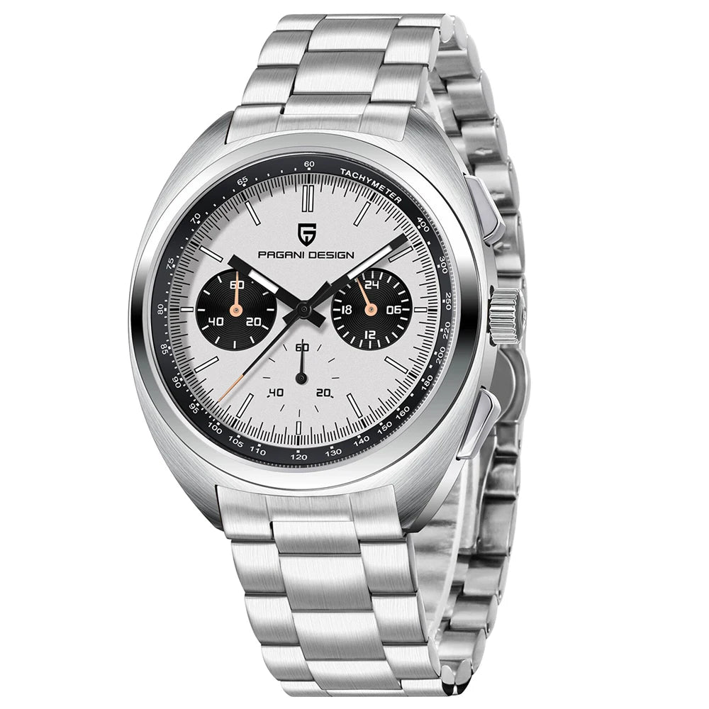 PAGANI DESIGN 2026 Retro Luxury Men's Quartz Watches Sports Chronograph VK63 Watch For Men AR Sapphire Waterproof Leather Clock