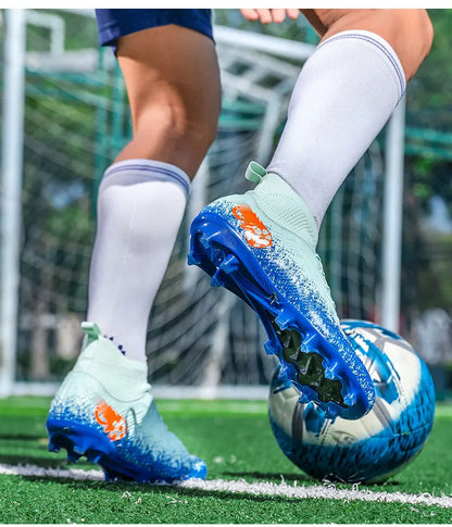 Muške i ženske nogometne kopačke visokog profila, neklizajuće nogometne tenisice, prozračne tenisice za futsal trening, gležnjače za nogomet na vanjskoj travi