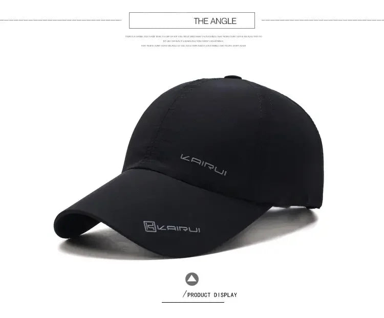 Solid Sports Baseball Cap, Sun Protection Quick Drying Snap Buckle Soft Top Casual Outdoor Dad Hat For Adults