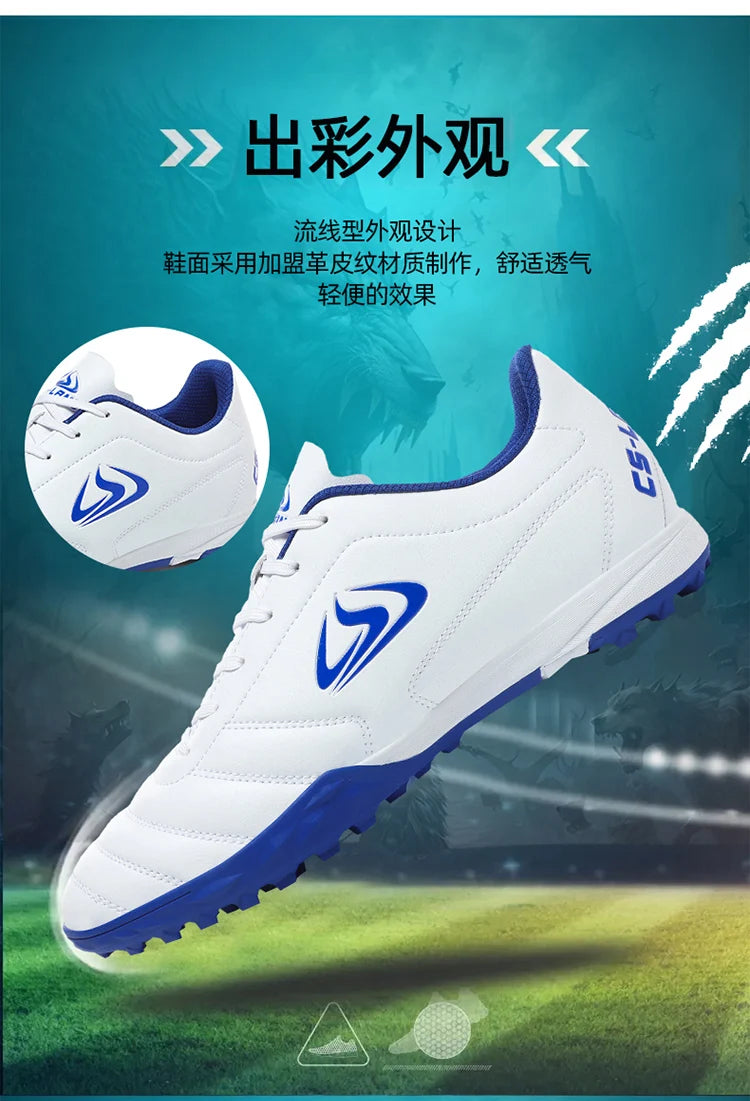 Zapatillas deportivas unisex de talla grande para entrenamiento y juego, para adultos, interior, exterior y césped, jóvenes y estudiantes, calzado de fútbol 39-45#