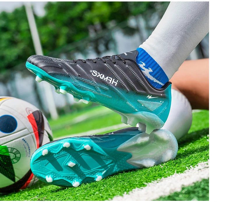 Chaussures de football Double Star Adult Youth AG : crampons antidérapants et résistants pour gazon artificiel et naturel, pour l'entraînement et les matchs, hommes et femmes