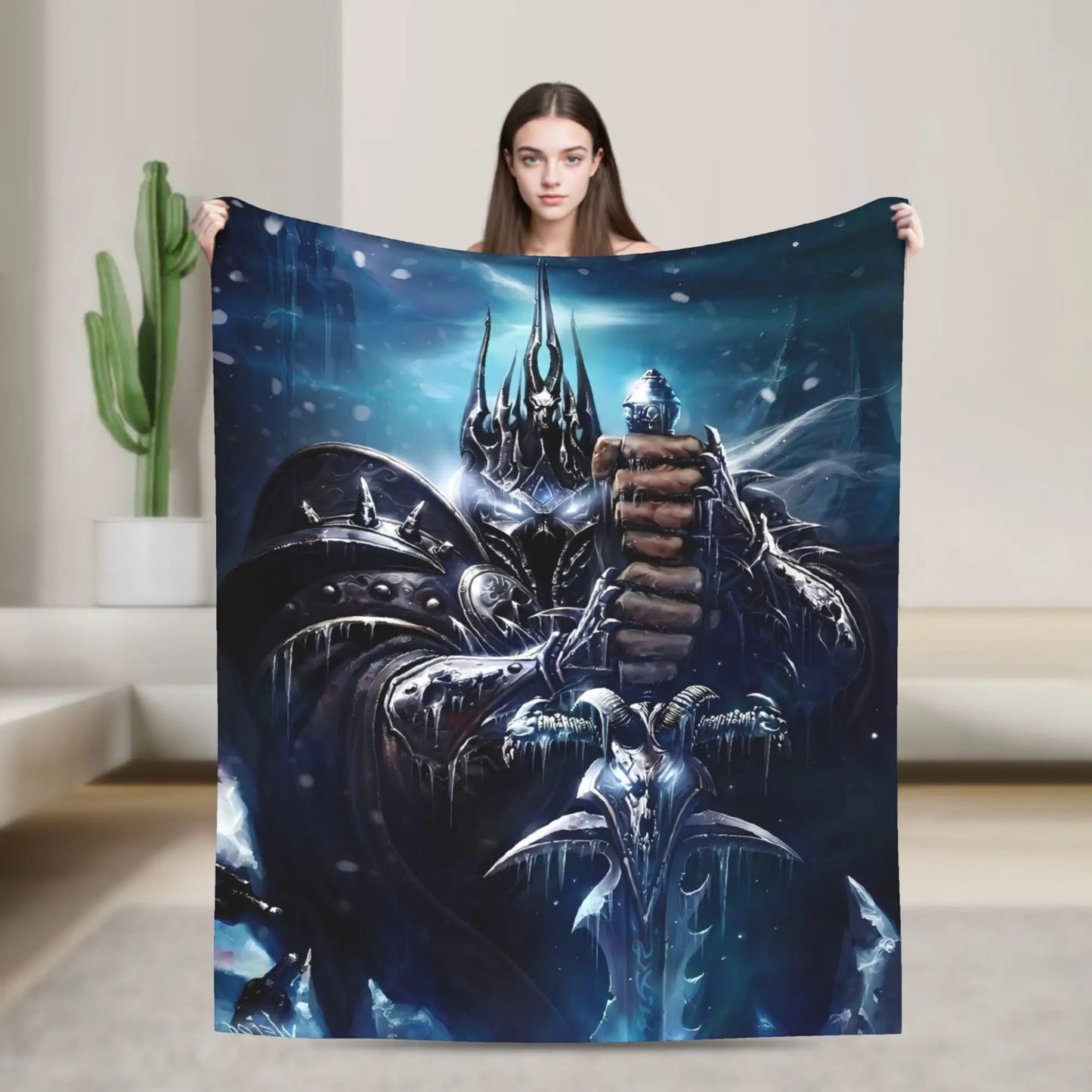 WOW World of Warcraft Arthas Retro Game Blanket  Soft Plush Bedding Throws For Home Decor Travel Flannel Bedspread Bed Cover
