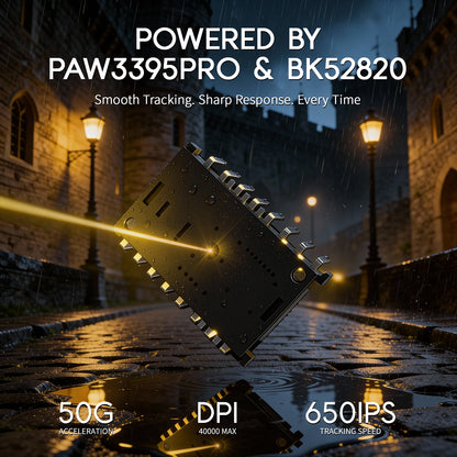 MAMBASNAKE M2 ultraleichte kabellose Gaming-Maus, PAW3395PRO-Sensor 40000 DPI, 41g Carbonfaser, Tri-Mode