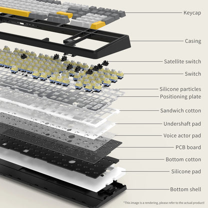 AJAZZ AK980 Wired Mechanical Keyboard Hot Swap Gasket RGB Low Noise Ergonomics Office Gaming Keyboard Customized PC Accessories