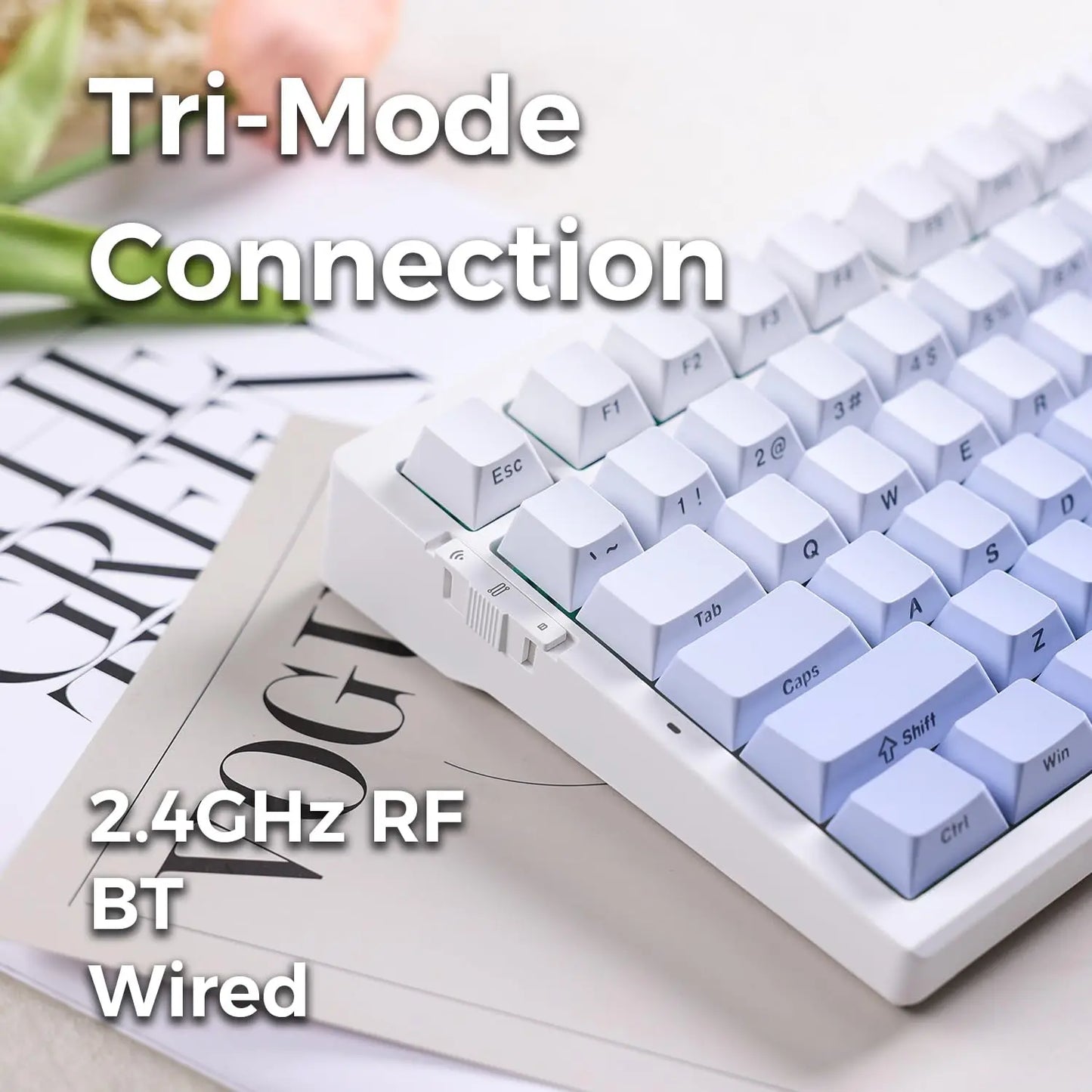 Tastiera meccanica wireless MCHOSE G75 Pro, layout 75%, montaggio gasket, 5 strati di smorzamento, retroilluminazione RGB, tri-mode, hot-swappable