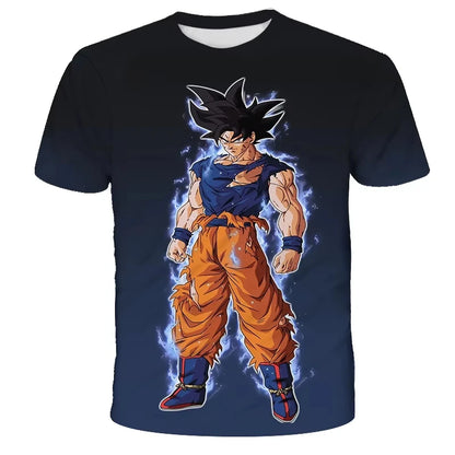 2026 Summer Dragon Ball T Shirt Kids Tops Tee Anime Figures Son Goku Super Saiyan T-shirt Boys T-shirts Children Short Sleeve
