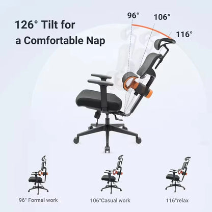 NEWTRAL NT001 Ergonomic Office Chair with Auto-Following Lumbar Support, Adjustable Mesh Office Chair, 3 Recline Angles, 3D Armrests & Adjustable Headrest