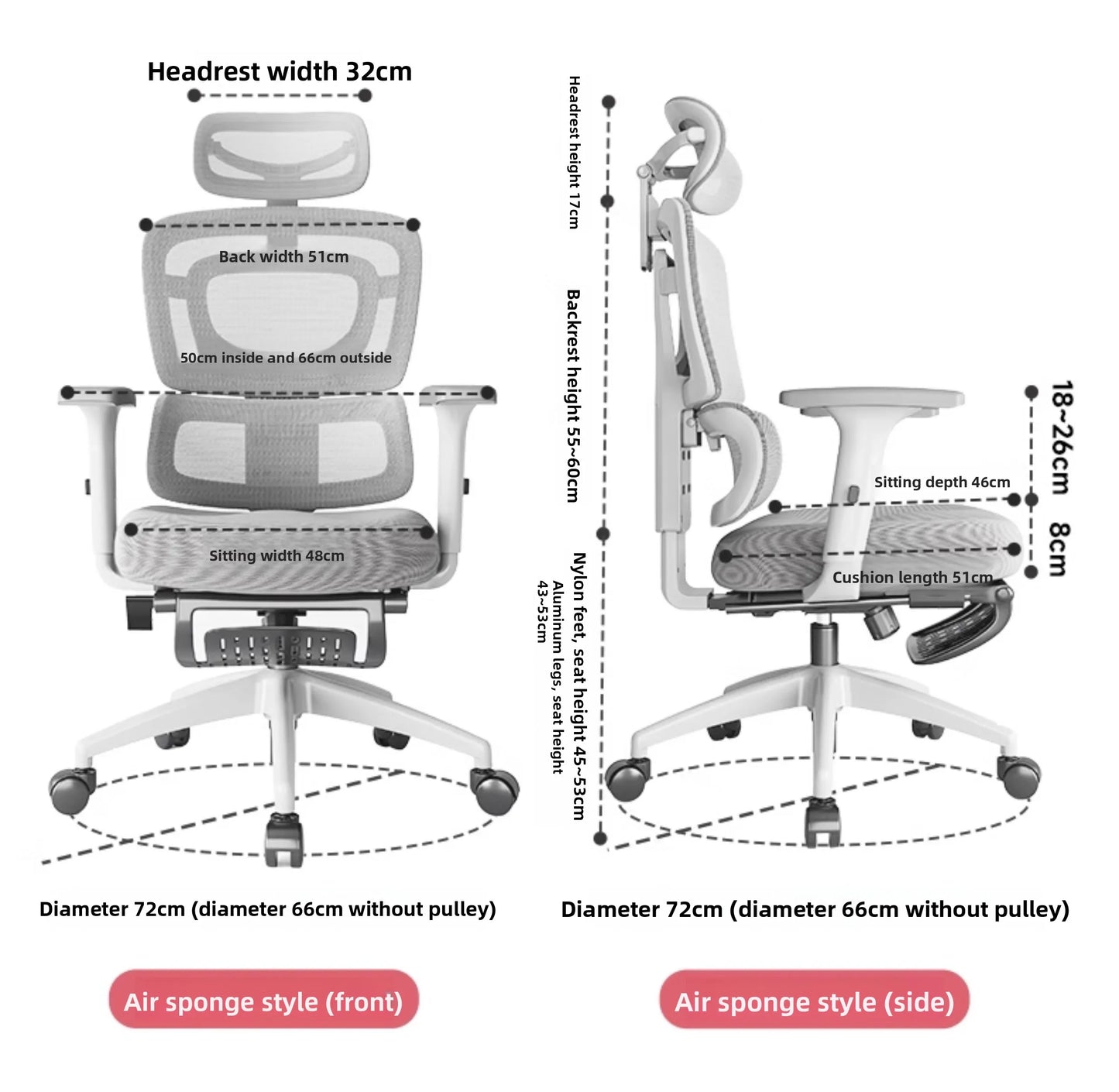 Ergonomic Office Chair with Lumbar Support, Adjustable Height Gaming Chair, Comfortable Computer Chair with Swivel Recliner Design for Home & Office