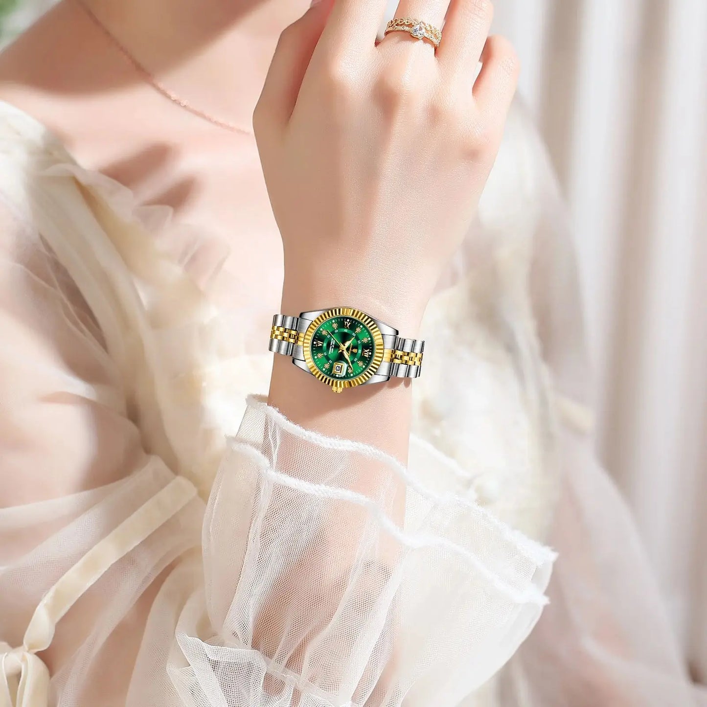 POEDAGAR Top Luxury Ladies Wristwatch Waterproof Luminous Date Casual Women Watch Stainless Steel Quartz Fashion Women's Watches