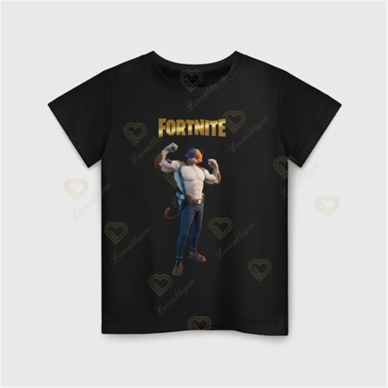 Peely Fortnite T-Shirt round Neck Summer Short Sleeve Battle Royale Streetwear Top for Casual Wear