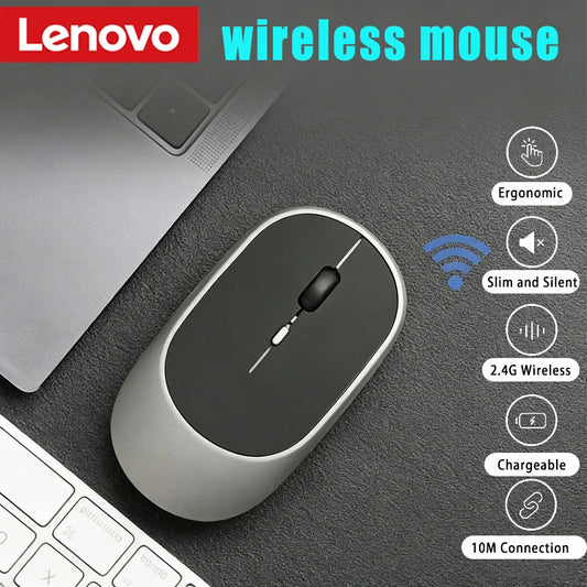 Lenovo bežični miš USB punjivi ergonomski podesivi DPI uredski tihi 2.4G Bluetooth optički električni miševi za gaming i ured
