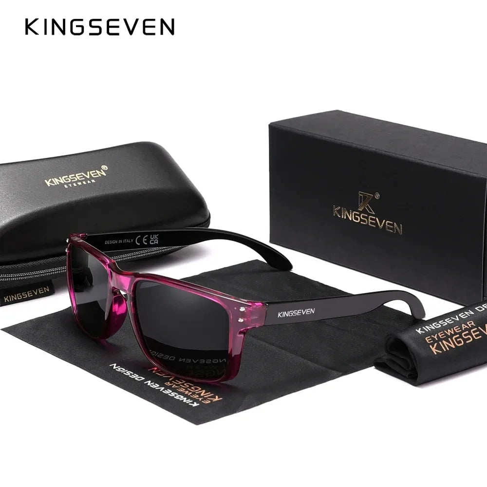 KINGSEVEN Obdélníkové retro polarizované sluneční brýle TR90 pro ženy a muže, cyklistické, UV400, horolezecké, s ochranou proti oslnění, outdoorové sportovní brýle