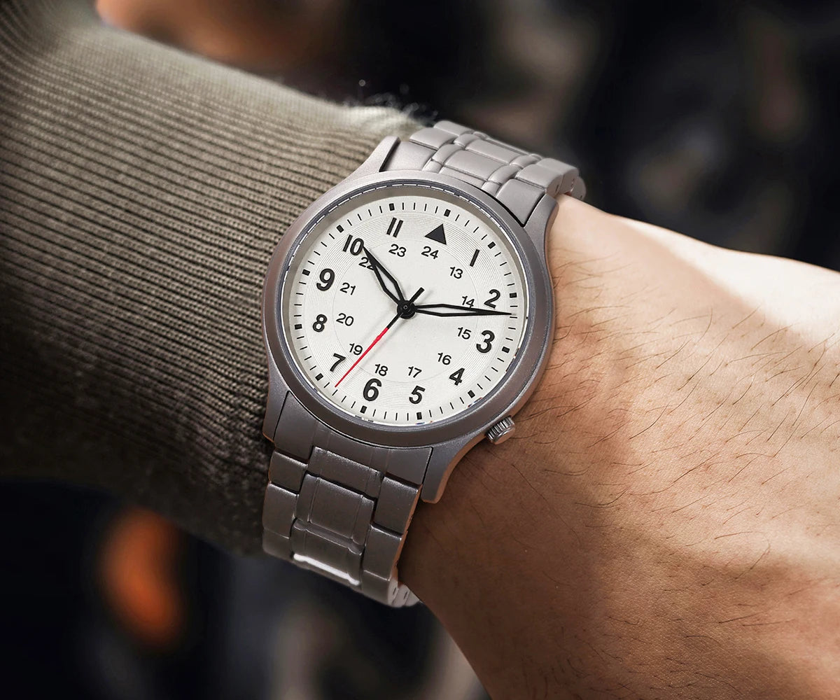 BERNY Full Titanium Watches for Men Quartz Men's Watch Lightweight Sapphire Super Luminous VH31 Sport Field Wristwatches