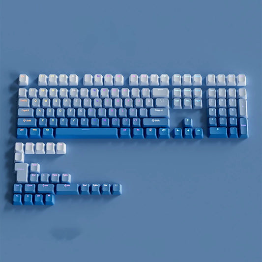 Gradient backlit RGB Gamer Keycaps For Mx Switch Mechanical Keyboard OEM Profile PBT Keycap White Blue ISO Layout Key caps DIY