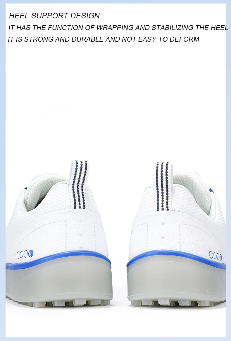 Paar Golfschuhe für Herren, weiß, wasserdicht, mit drehbarer Schnalle, Fitness, ohne Spikes, rutschfest, Golf, Golfer, Training, Golf-Sneaker, Damen