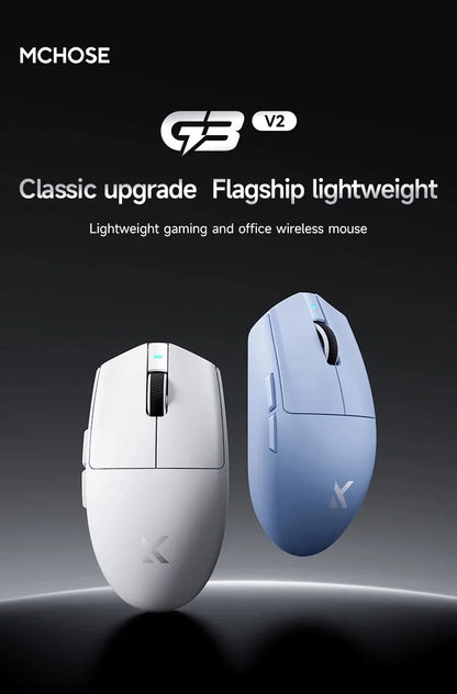 Bezdrátová e-sportovní myš MCHOSE G3 V2 Pro, lehká, tři režimy, Bluetooth, PAW3395, vysoký výkon, 800mAh, pro hry i kancelář, 59g myš