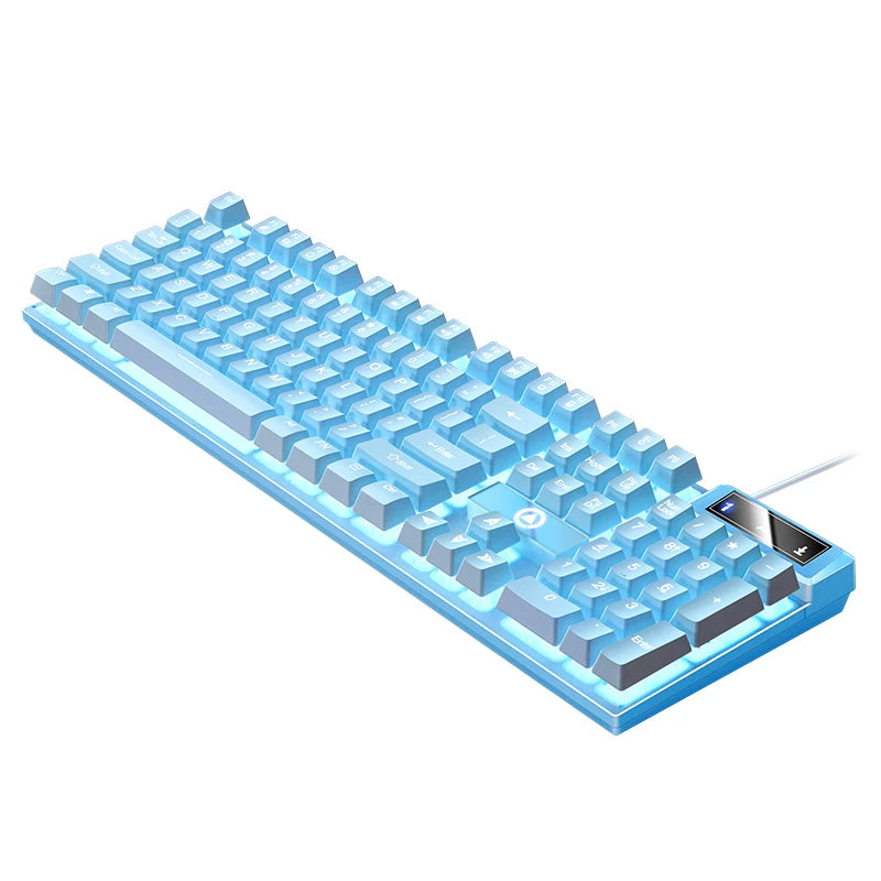 Teclado gaming USB con cable y retroiluminación, teclado gamer de 104 teclas para ordenador/portátil/PC, diseño ergonómico, accesorio gaming para oficina