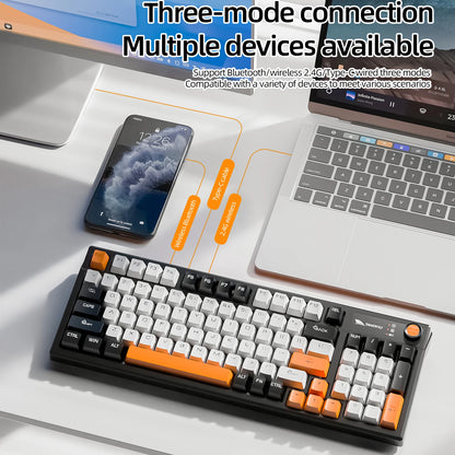 SMAILWOLF MK95 Bluetooth Wireless Korean Mechanical Keyboard Customized Gaming Laptop for Office Use with RGB Light Effect