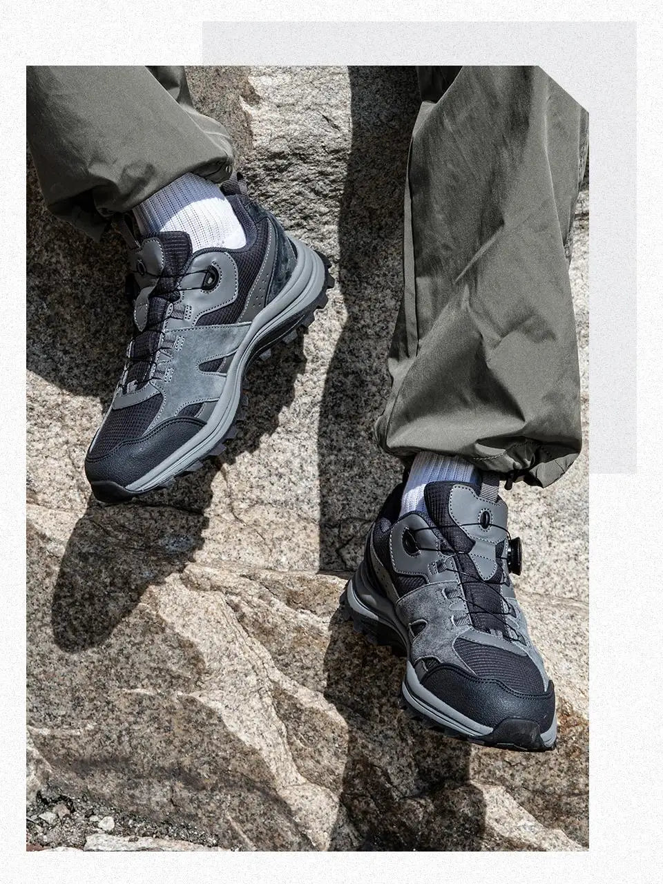 Baasploa Men's Hiking Shoes Non-Slip Wear-Resistant Outdoor Climbing Walking Shoes Comfort Inner Cotton Outdoor Sneakers