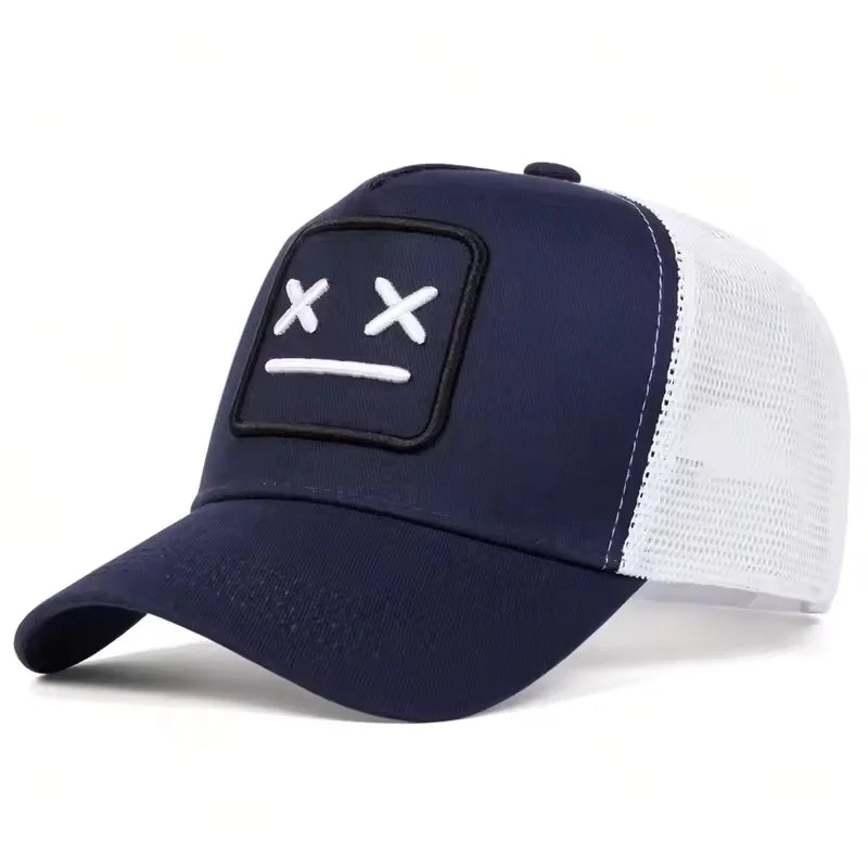 Unisex XX Haftowane czapki z daszkiem typu baseballowego z siateczką, regulowane czapki codzienne, wiosenne i letnie czapki chroniące przed słońcem na świeżym powietrzu