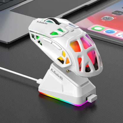 Ľahká herná myš Lenovo Tri-Mode s RGB nabíjacím dokom, 12000DPI, 2.4G/Bluetooth/káblové pripojenie, ergonomická myš pre PC a notebook