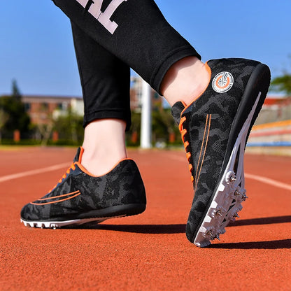 Outdoor Men Woman Track & Field Running Shoes Professional Competition Nail Sneakers Anti-Slip Student Training Shoes