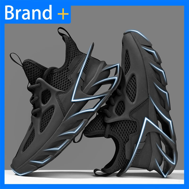 Chaussures de sport pour homme - Nouvelles chaussures de course d'extérieur en mesh respirant, haute élasticité - Chaussures de tennis de sport tendance et confortables pour l'été