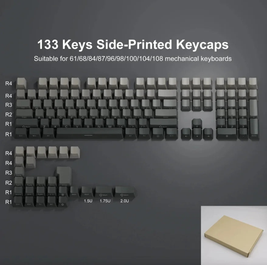2025 Original Daylight PBT Translucent Keycaps Set – 136 OEM Side-Engraved Keycaps for 60/84/98/108 Mechanical Keyboards, MX Switch Compatible