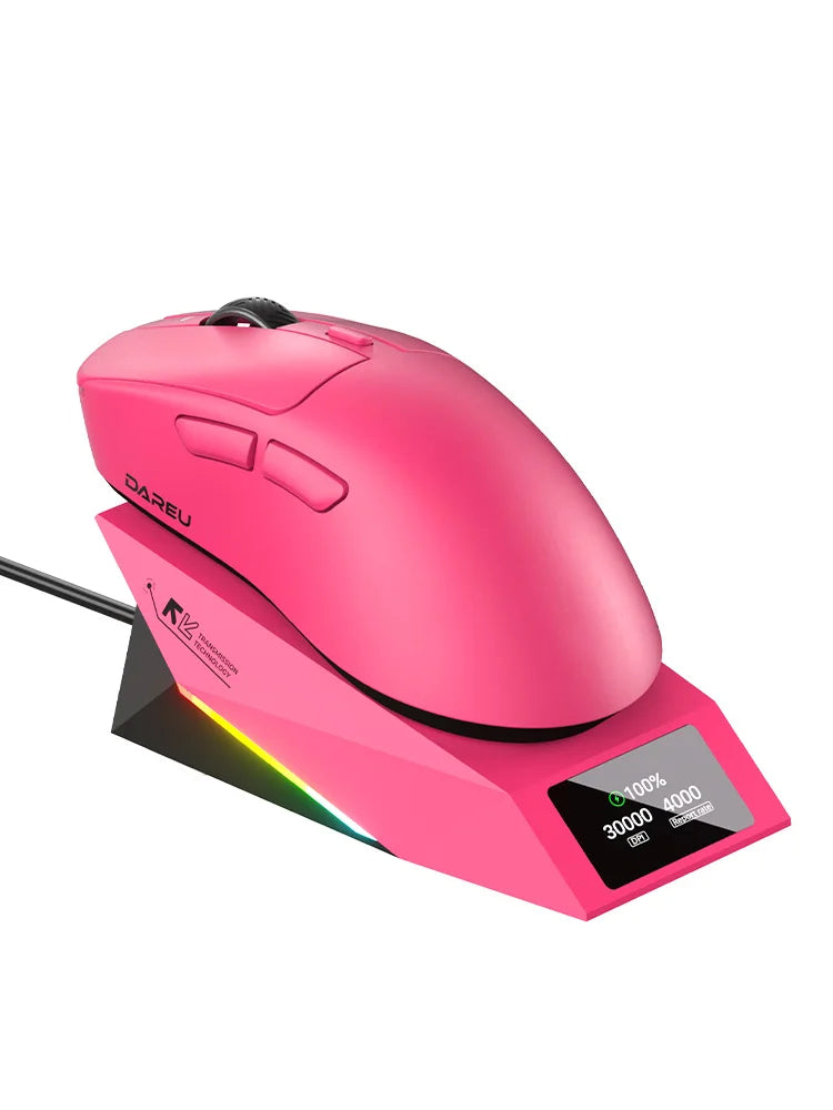 DAREU Kabellose Gaming-Maus 8khz Abtastrate AIM-750 (3950) 30000 DPI Tri-Mode-Gamer-Maus 60g mit Ladestation