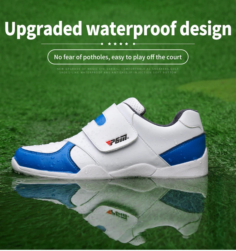 PGM Children Girls Boys Golf Shoes Anti-skid Leather Outdoor Kids Sneakers Sports Shoes XZ054