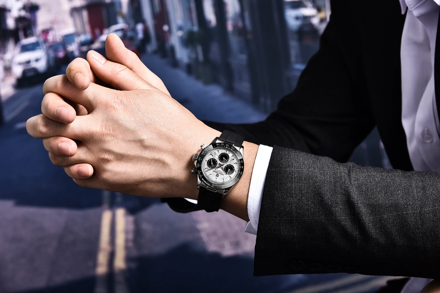 PAGANI DESIGN New Gold Blue Luxury Quartz Watch For Men Gift Box VK63 Movt Chronograph Sapphire Crystal Stainless Steel Watch