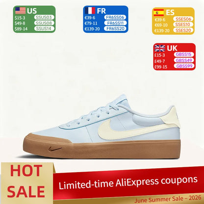 Nike Court Shot: Bekväma, mångsidiga låga sneakers för män med tunn sula, halkskydd och slitstark, blå IB2316-400