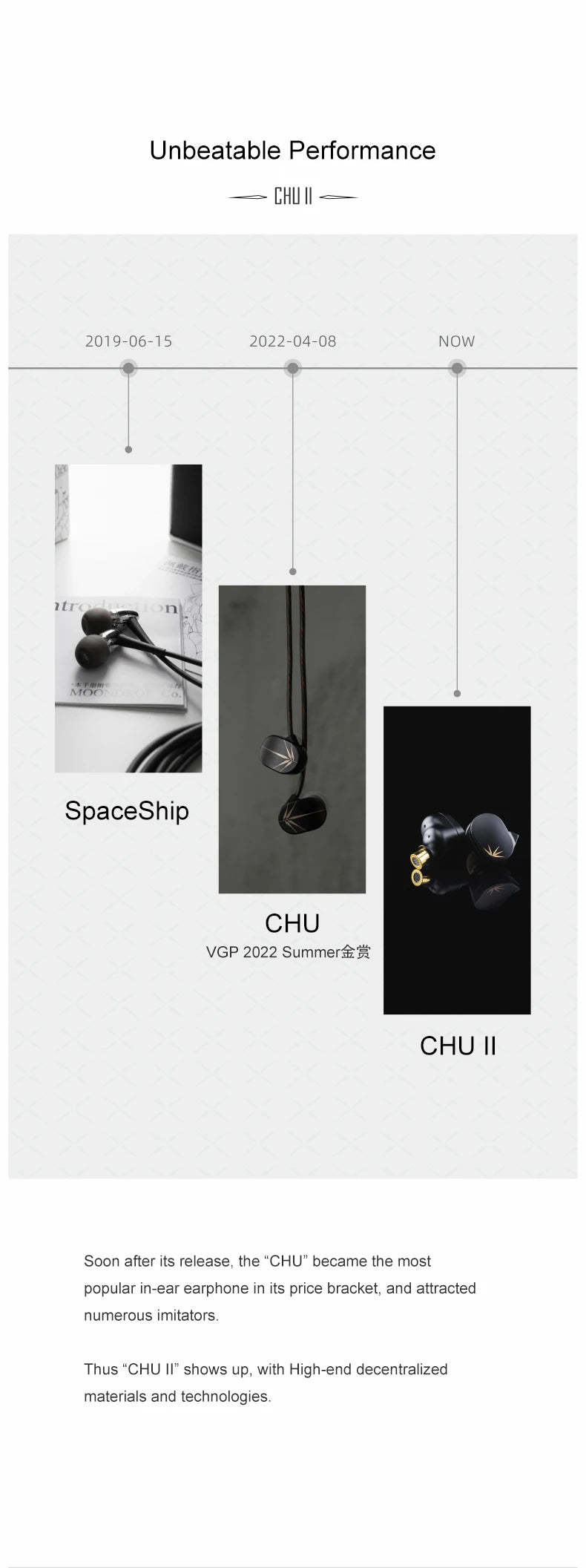Moondrop CHU II Dynamic Driver In-ear Headphone CHU2 Monitor IEM Earphone CHU II 3.5mm Earbud With Detachable 0.78mm cable