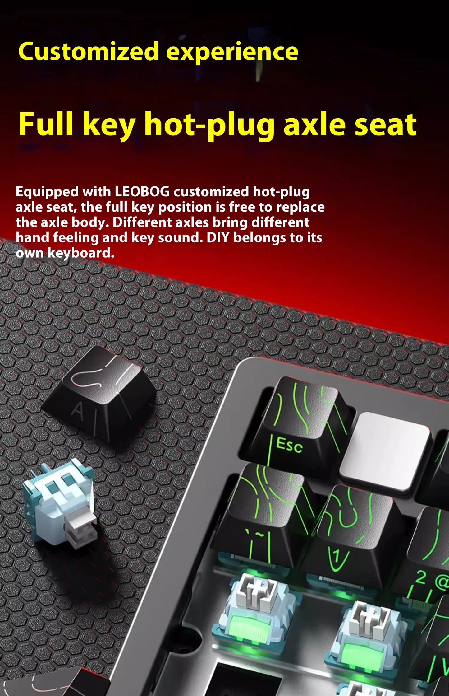 LEOBOG Hi75C Mechanical Wireless Keyboard Aluminium 3-Mode With Knob Hot Swap RGB Gasket Hi75C Gaming Keyboard Customization PC